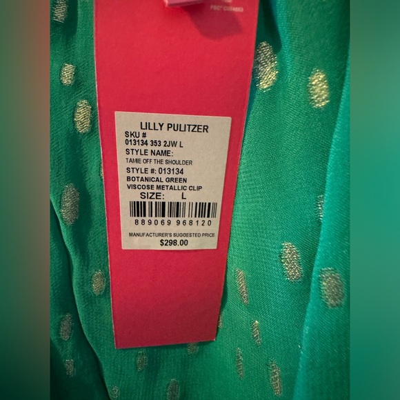 NWT Lilly Pulitzer Tamie off the shoulder dress. Size large - Picture 3 of 6